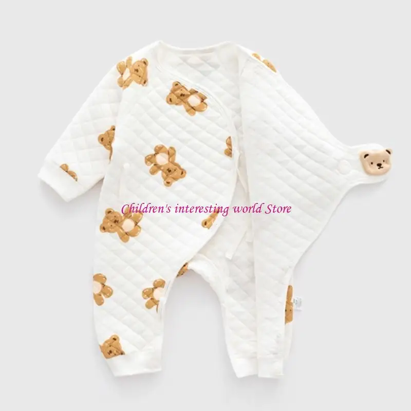 

Newborn Winter Jumpsuit with 3 Layers of Cotton Newborn Clothes for Boys Girls 425F