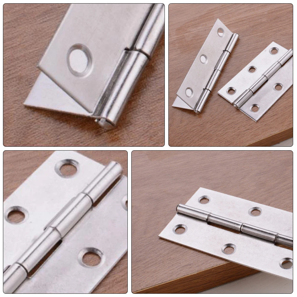 

20 Pcs Hinges for Cabinet Doors Stainless Steel Heavy Duty niture Miniature Silver
