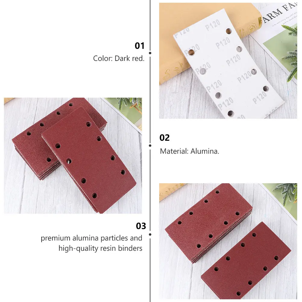 Premium Aluminum Oxide Sandpaper 3 Inch Wide Self Adhesive Dry Grit Sanding Paper Strips for Wood Metal Polishing