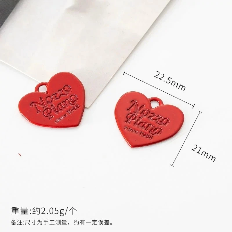Candy Color Heart Pendants Charm for Handmade Bracelet Earrings Necklace Pendant DIY Jewelry Making Accessories Supplies