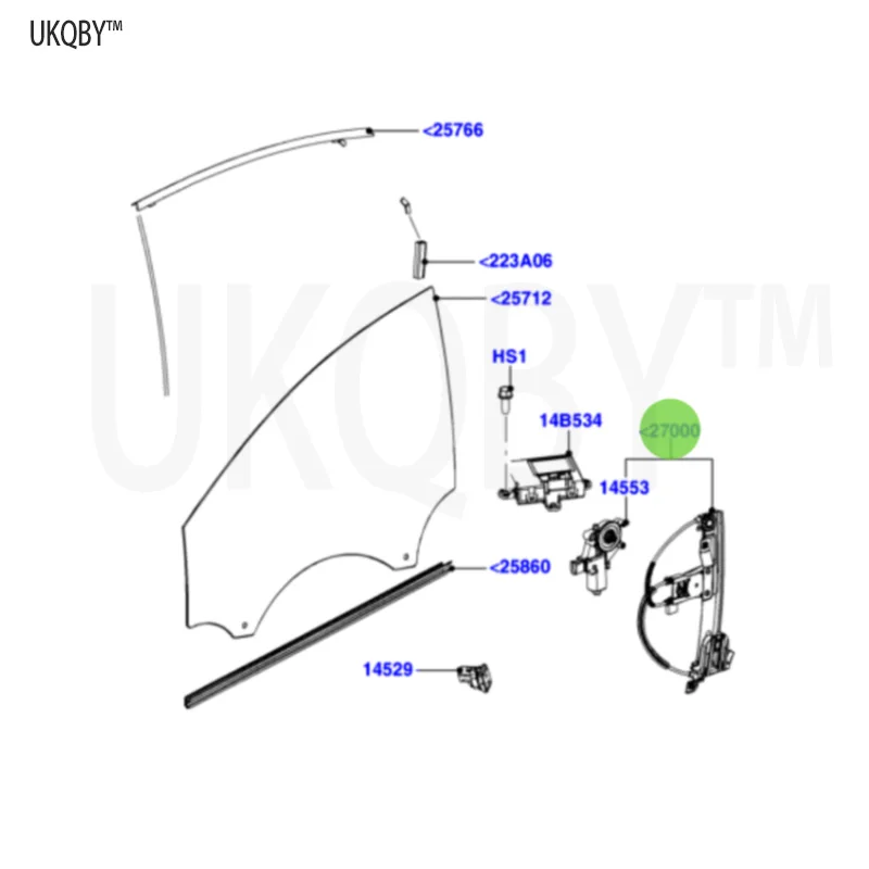 Suitable for 07-13 Ch an ga n Fo rd Mo nd eo Zh is he ng left rear door window regulator bracket 7S71A27001