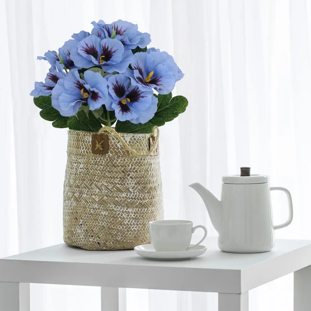 زهور بانسي اصطناعية مقاومة للأشعة فوق البنفسجية زهور صناعية قابلة لإعادة الاستخدام حزمة زهور بانسي صناعية لمزهرية حديقة الشرفة فناء داخلي وخارجي