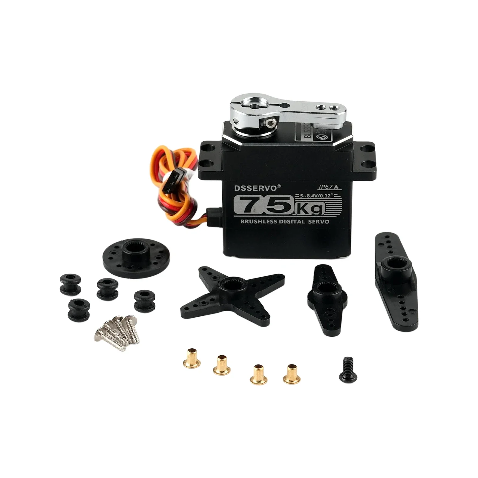 オールメタル 75Kg DS3375 デジタルサーボ ハイパワー 180/270/360度 ブラシレスモーター IP67 サーボ DIYパーツ RCロボットカーモデル用