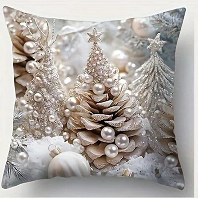 Home Decor Festive Christmas Decorative Cushion With Santa Snowman Pattern Cushion Cover Suitable For Sofa Bedroom Car Pillow
