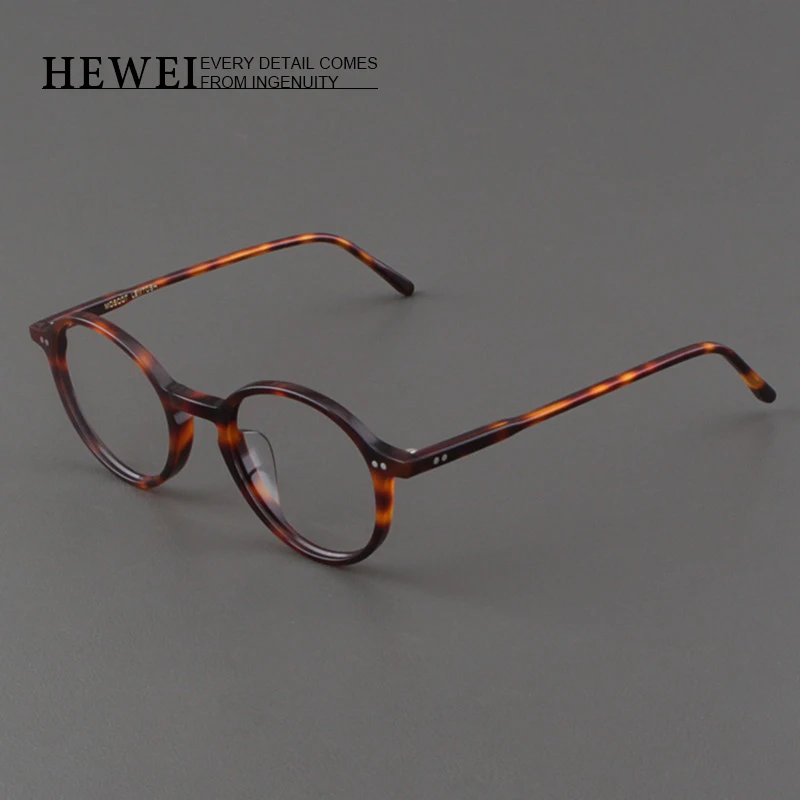 

Acetate high quality glasses frames for women Round frame retro optics eyeglasses Myopic man prescription eyewear