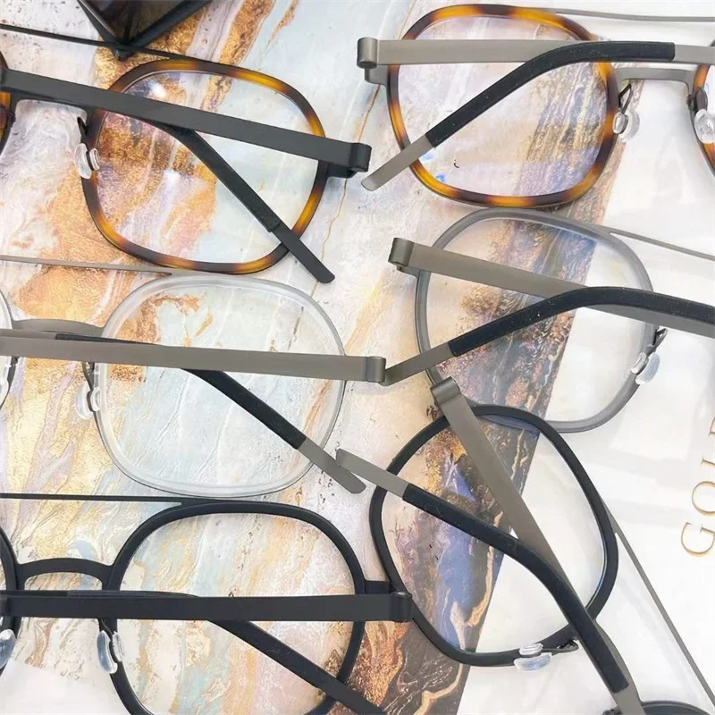 أعلى جودة العلامة التجارية الرجال النظارات الصندوق الأصلي 9760 قصر النظر نظارات إطار قصر النظر الضوء الأزرق المسمار خفيفة الوزن النساء النظارات