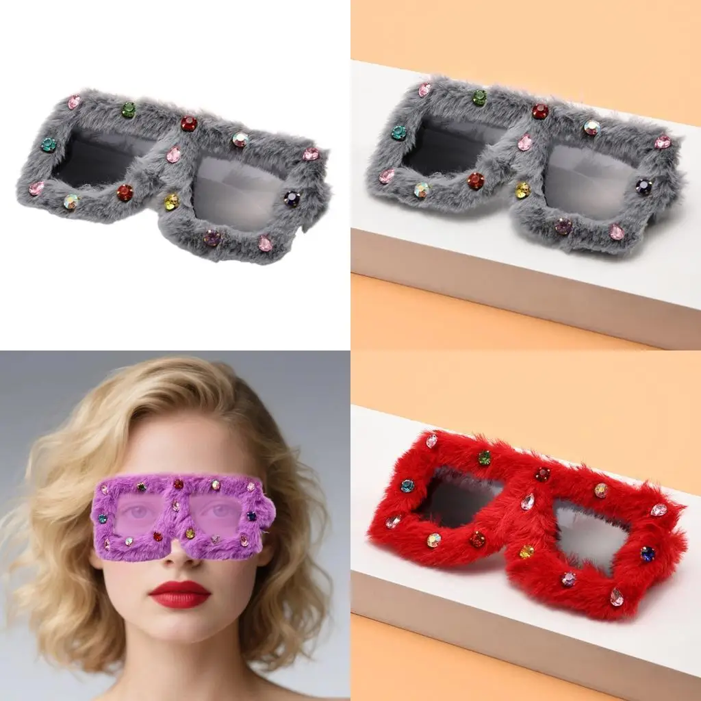 

39BD Oversized Sunglasses For Birthday Girl Trendy Shades Hip Hop Stylish Furry Frame