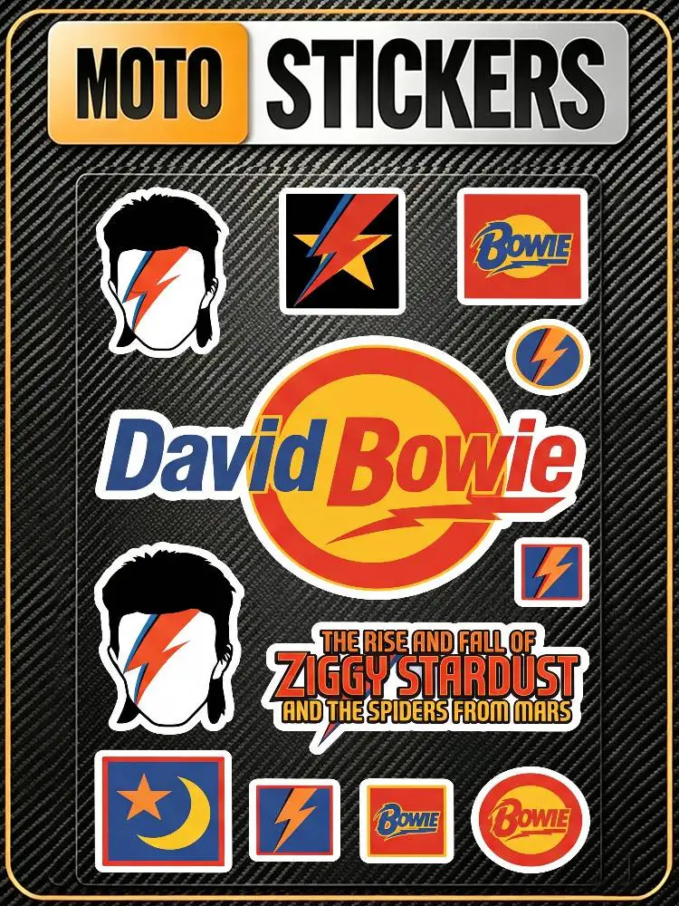 Poster D-av-id Bo-wie High Visibility Reflective Waterproof Decal Scratch Hide Sticker Fit Car Motorcycle Helmet Refrigerator