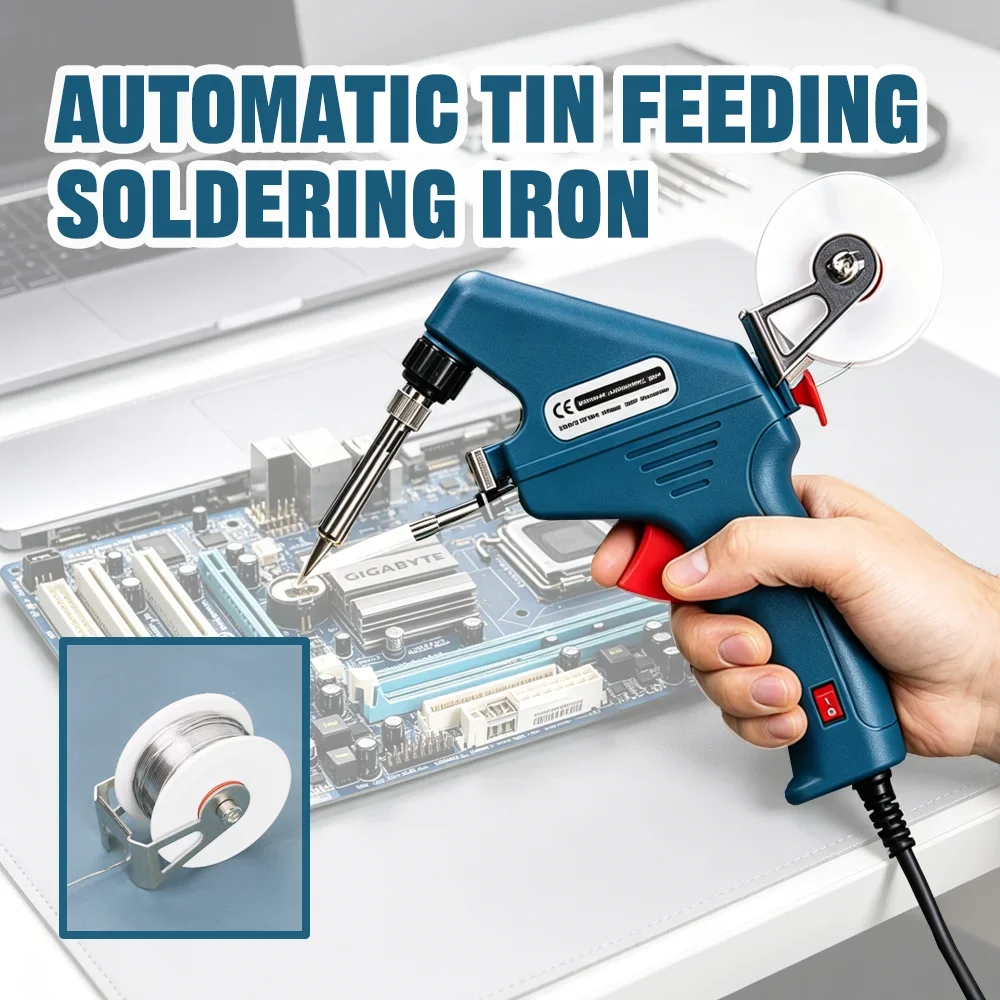 60W Electric Soldering Iron Gun Hand Held Internal Heating Auto Tin Dispenser 220V EU Plug For Home DIY Soldering Repair Tool