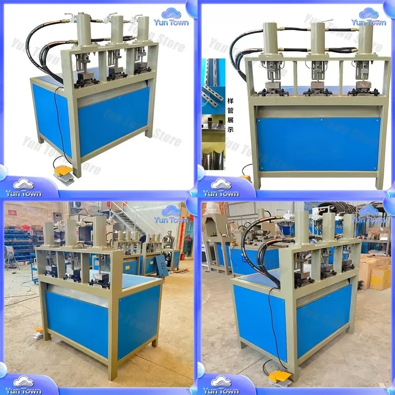 Hydraulic Circular Tube Arc Punching Machine for Iron Pipe Corner Cutting Equipment Three-Station Stainless Steel Tube