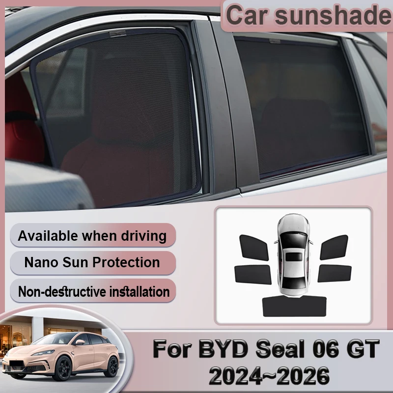 

Автомобильный сетчатый солнцезащитный козырек для BYD Seal 06 GT, аксессуары 2024, 2025 2026, солнцезащитный козырек для окна, шторы для конфиденциальности, инструменты, автоаксессуары