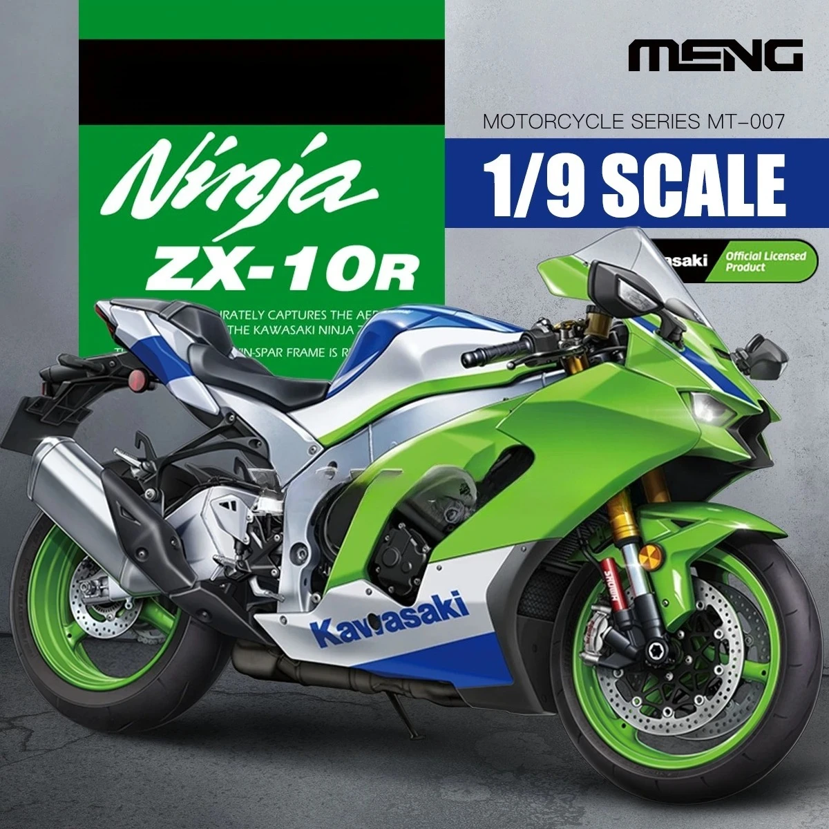 MENG Kawasaki Ninja ZX-10R Motorcycle 1/9 MT-007 Plastic Model Kit