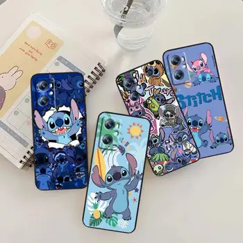 Roztomilý kreslený kryt na telefon s motivem Disney Stitch pro OPPO Reno 7 A96 A40 A58 5 6 Realme GT A74 A78 Neo2 A74 A78 Find X5 X3 X7 X8 Černý 8 nejlepší prodej roztomilý kryt na telefon OPPO - №7