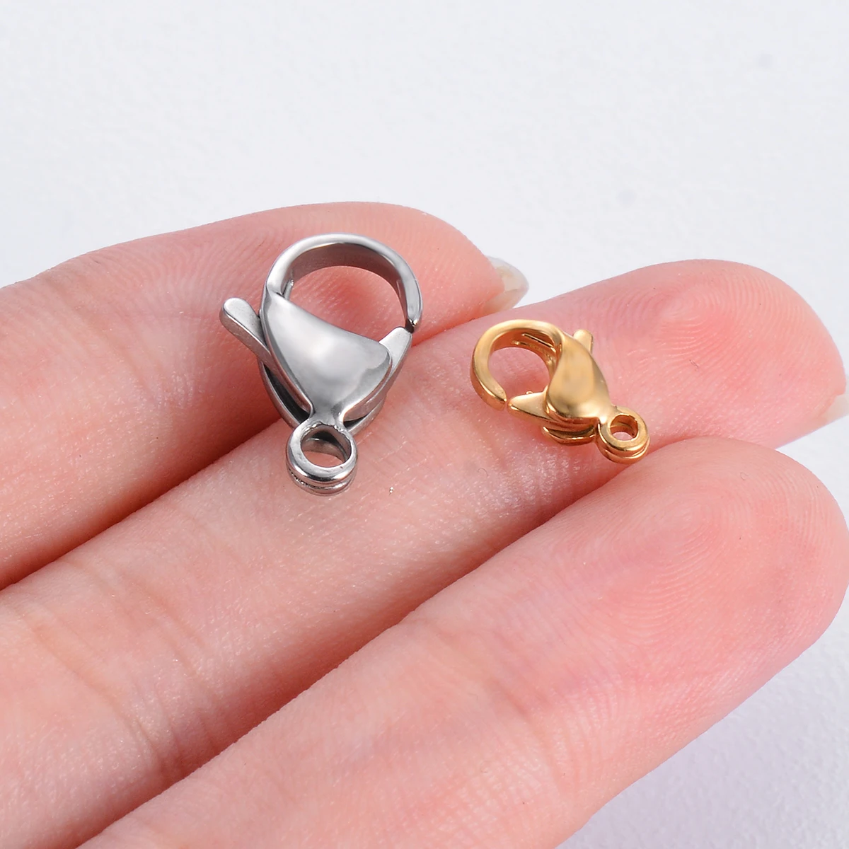 50Pcs Wholesale Gold/Silver Color Lobster Clasps Stainless Steel Connector for DIY Handmade Jewelry Necklace Bracelet Supplies image 2