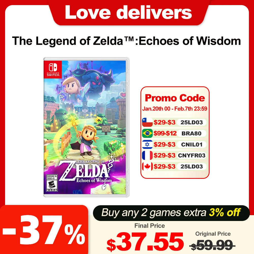 The Legend of Zelda Echoes of Wisdom ofertas de juegos nintendo switch, Nintendo Switch Game Deals 100% nueva tarjeta de juego física compatible con 1 jugador para Nintendo Switch