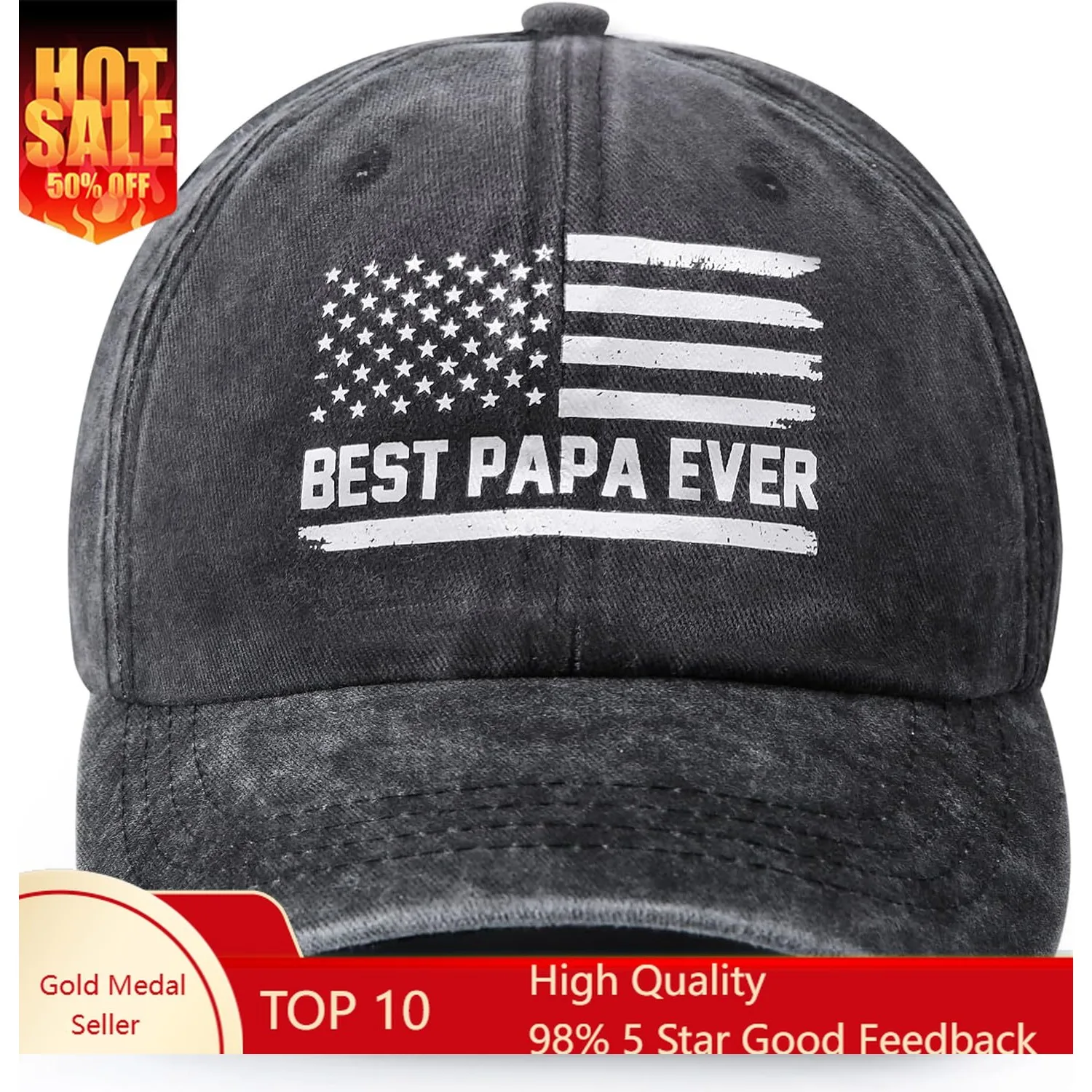 

Papa Gifts, Papa Hat, Grandpa Birthday Gifts, Fathers Grandparents Gift for Grandpa, Adjustable Baseball Caps