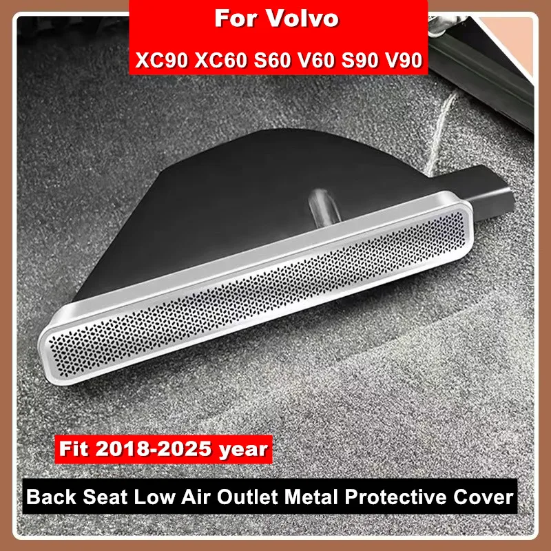 Cubierta protectora de Metal a prueba de polvo para salida de aire inferior del asiento trasero de coche, embellecedor para Volvo XC90 XC60 S90 V60 S60 V90, accesorios interiores