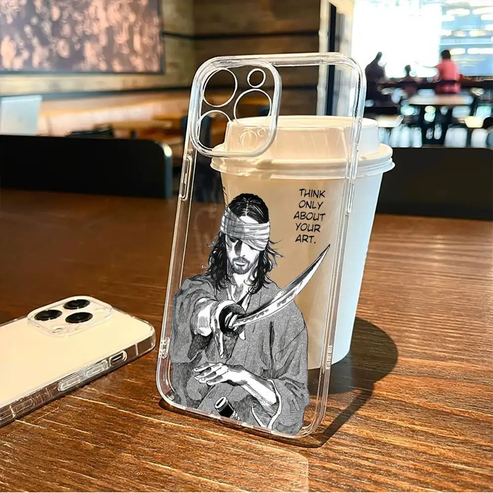 

Classic V-Vagabond S-Samurai Phone Case For iPhone17,16,15,14,13,12,11 Plus,Pro Max Soft Transparent Cover