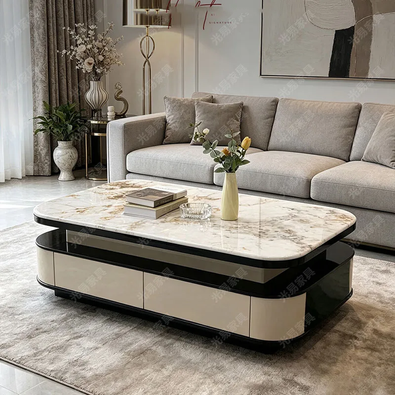 Drawers Moving Side Table Decoration Luxury Modern Living Room Designer Writing Coffee Table Dinner Couchtisch Trendy Furniture