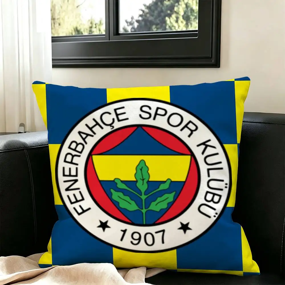 C-Cool Turkey Fenerbahce-Es Pattern  Square Double-Sided printed Pillow Case Bedroom Bedside Pillow Sofa Cushion Cover