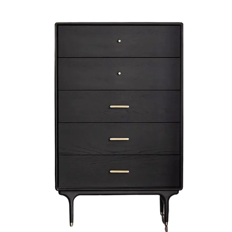 

Solid wood chest living room light luxury modern simple oak chest French retro old log storage side cabinet