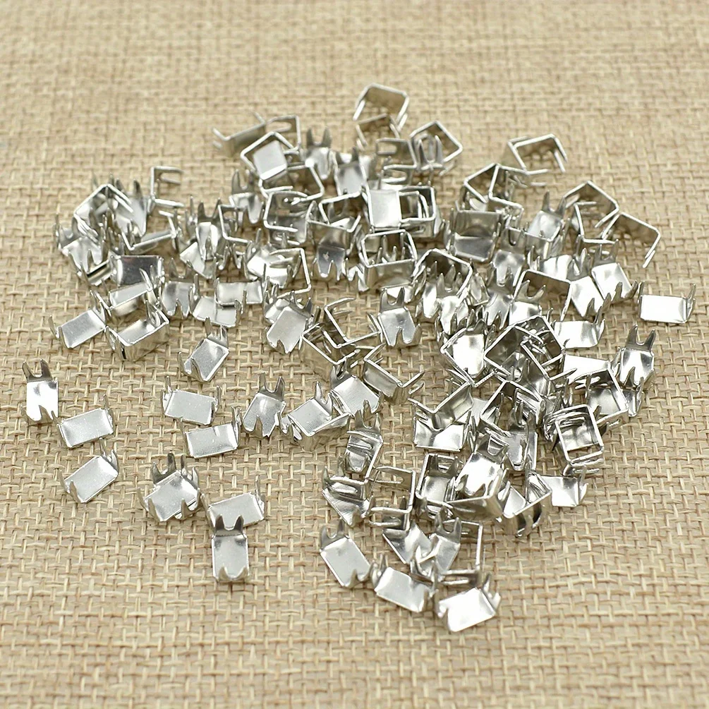 280pcs3#Zipper accessories upper and lower end silver white U-shaped size anti-drop button clothing jacket zipper accessories