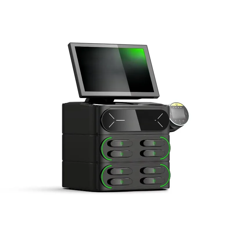 8-slot 4G mobile phone charging cabinet with 6000mAh mobile power supply, safe and smart charging plug POS and vending functions
