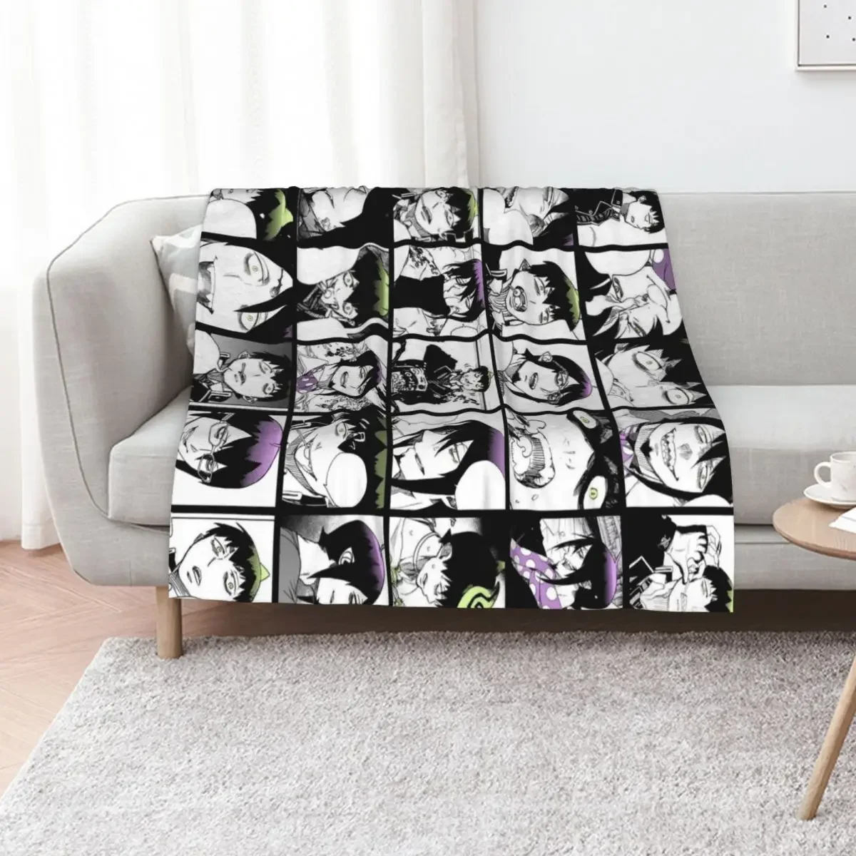 

Blue Exorcist Mephisto Amaimon Manga Panels Throw Blanket Tourist wednesday Summer Beddings for winter Blankets