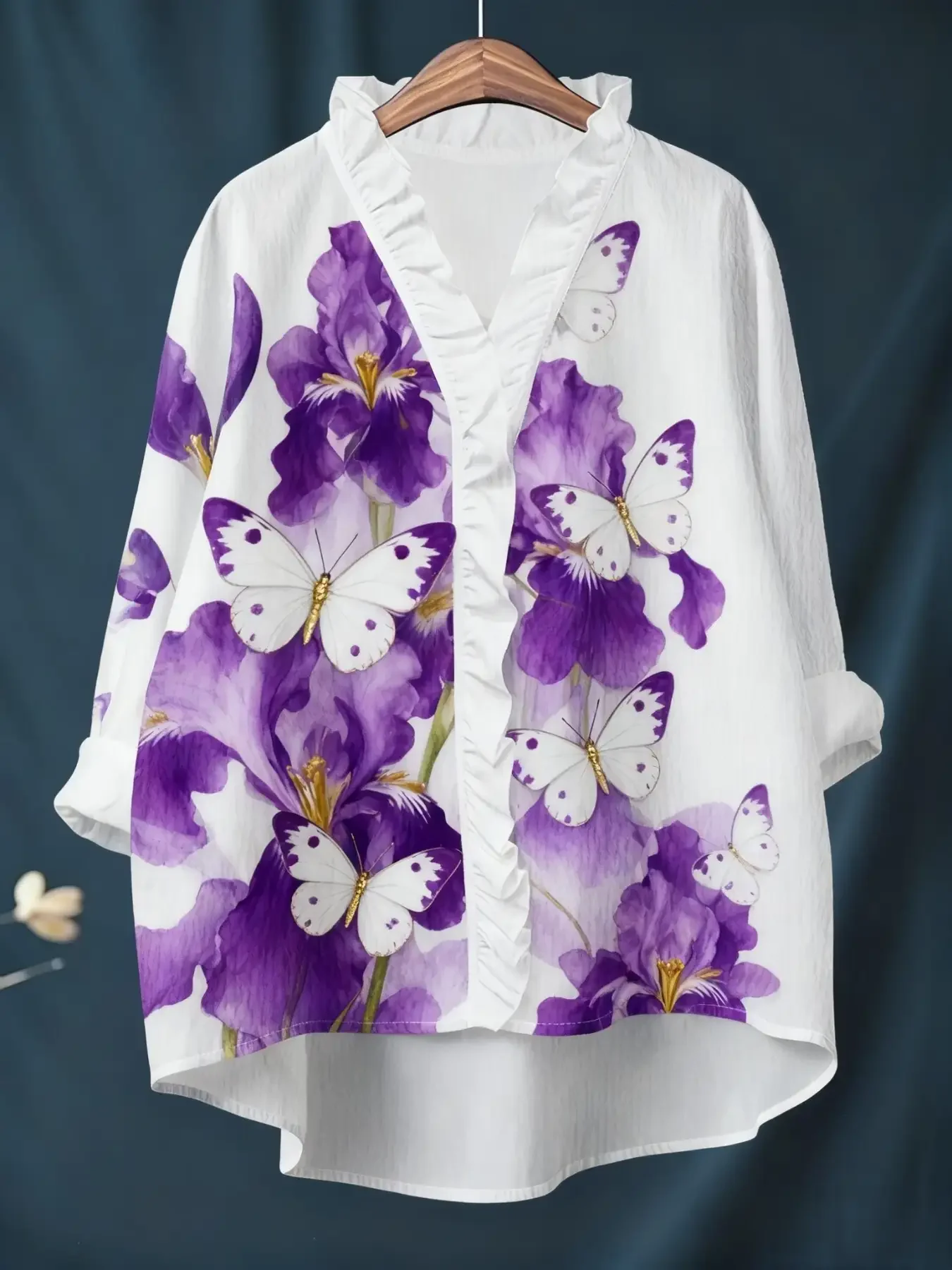 เสื้อเชิ้ตลูกไม้แขนยาวผู้หญิง ปี 2026 สไตล์วินเทจ ลายสวยงามหลากหลายแบบ เสื้อผ้าสีพื้น