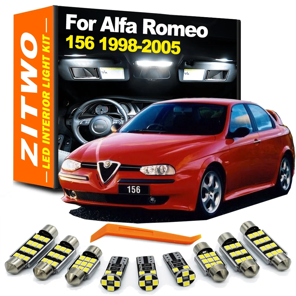 ZITWO 10Pcs No Error For Alfa Romeo 156 1998 1999 2000 2001 2002 2003 2004 2005 LED Interior Light Kit Car Bulbs Accessories