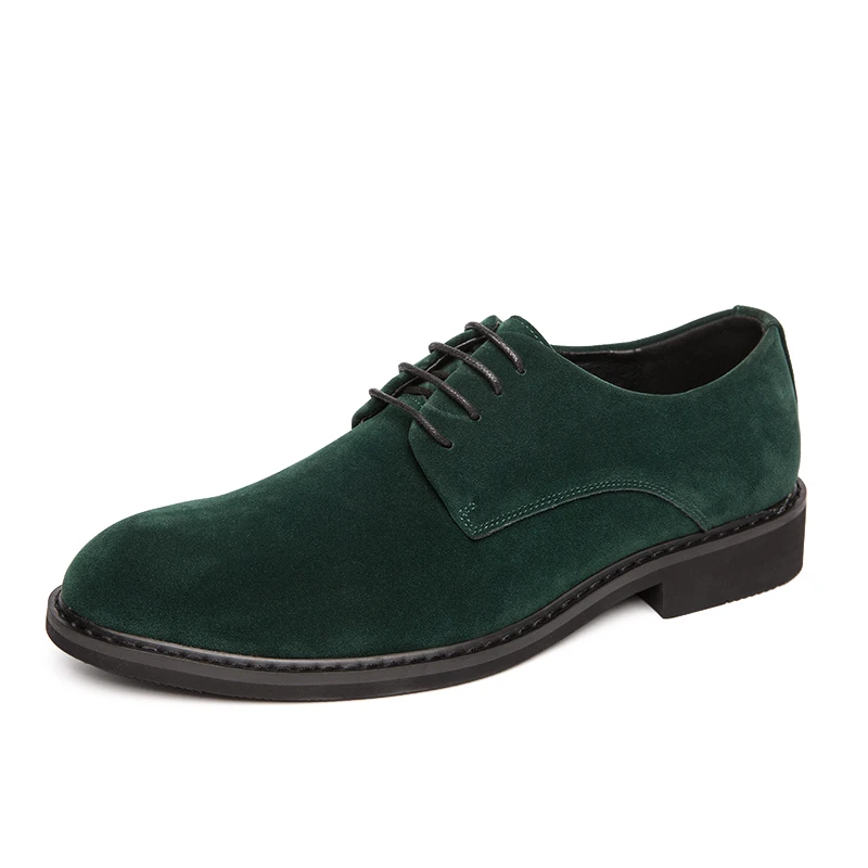 Luxury Business Leather Men Shoes Suede Derby Casual Lace-up Round Toe Dress Shoes Men Party Wedding Office Social shoe male