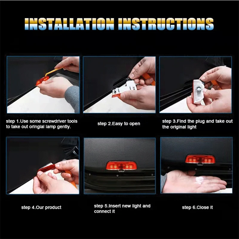 2Pcs LED Car Door Welcome Lights Projector Logo for Volkswagen Mk4 Ghost Shadow Light Decor Ambient Lamp Safety Auto Accessory