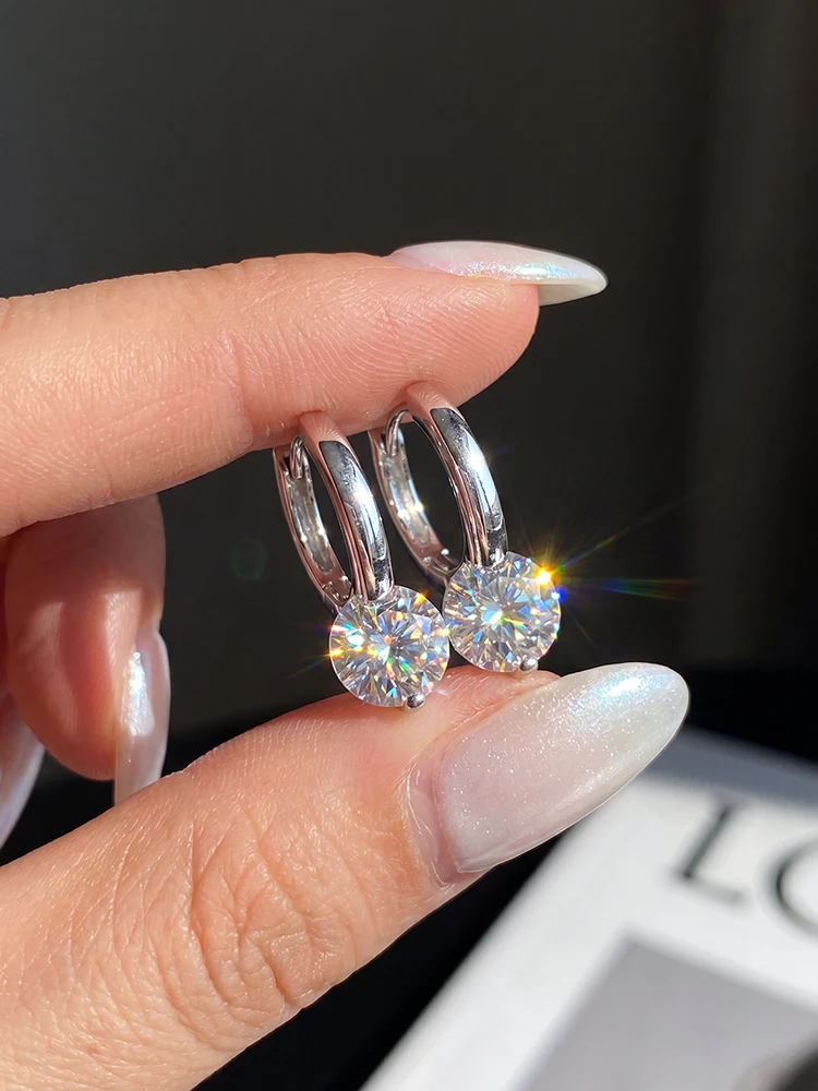 Fashion Luxury 0.5ct Certified Moissanite Diamond Wedding Earrings for Women Daily Wear Gift Original Fashioned New Jewelry