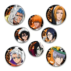 Anime Figure Ichigo Kurosaki Rukia Kuchiki Orihime Inoue Pins Cartoon Badges Cosplay Brooches for Clothes Chest Ornament Gifts