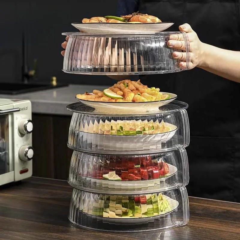 Multi-Layer Shelf Organizer for Leftovers Refrigerator Plate Stand Cold Storage Partition Internal Rack Storage Shelf