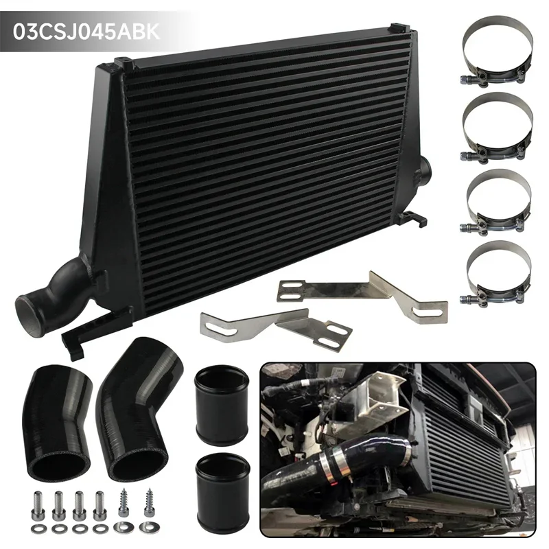 Black Uprated Intercooler Kit Front Mount Bar & Plate Motorsport Racing For Audi B9 S4 A4 2.0 TFSI S5 3.0TFSI V6 SQ5 2015+