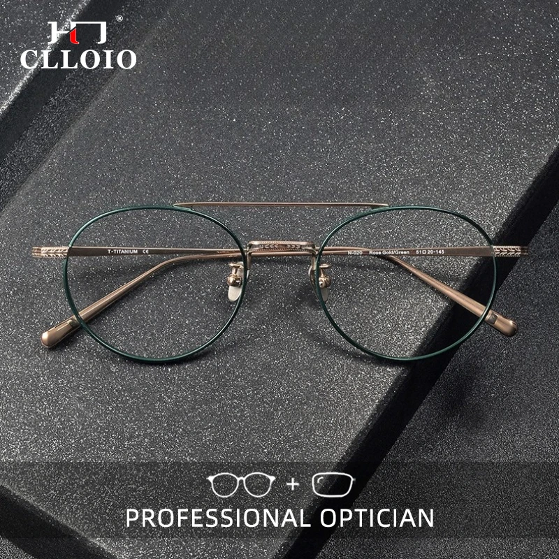 

CLLOIO Lightweight Comfortable Reading Glasses Blue Light Blocking Hypoallergeni Pure Titanium Progressive Prescription Eyewear