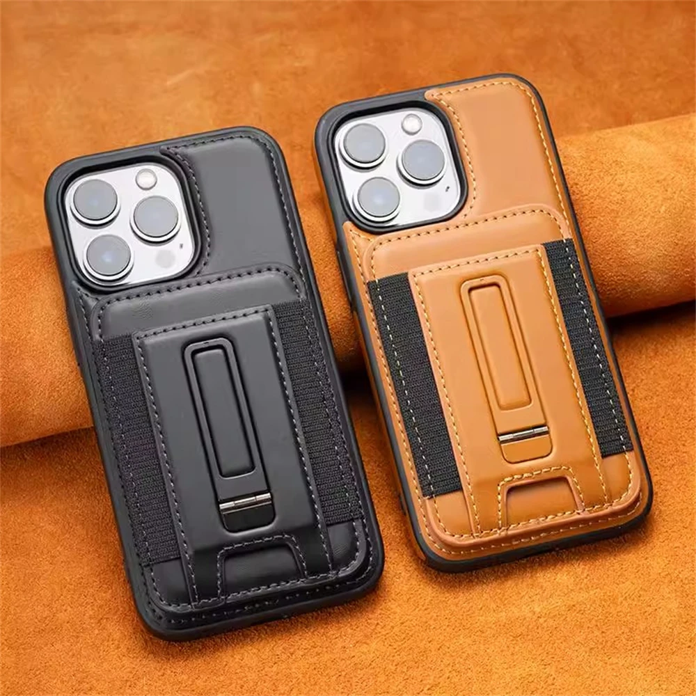 Detachable Wallet Card Slot Magnetic Leather Case For iPhone 16 15 14 Plus 13 Pro Max Shockproof Holder Hollow Logo Back Cover