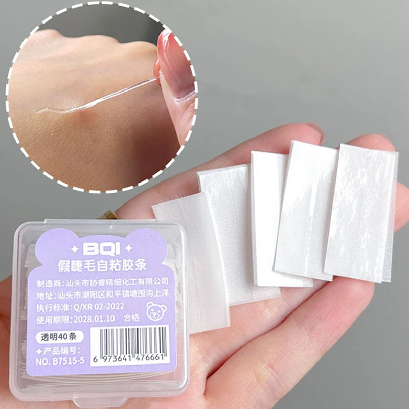 Waterproof Adhesive Tape 10/40Pcs Glue-Free Eyelash Glue Strip Self-Adhesive Lashes Glue Hypoallergenic Makeup Tools Home Daily