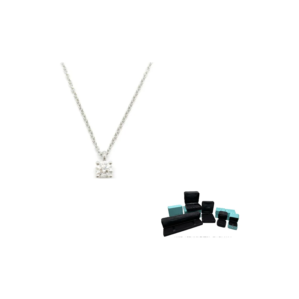 

TIFFANY & CO. 2010s Platinum Diamond Solitaire Necklace 925870