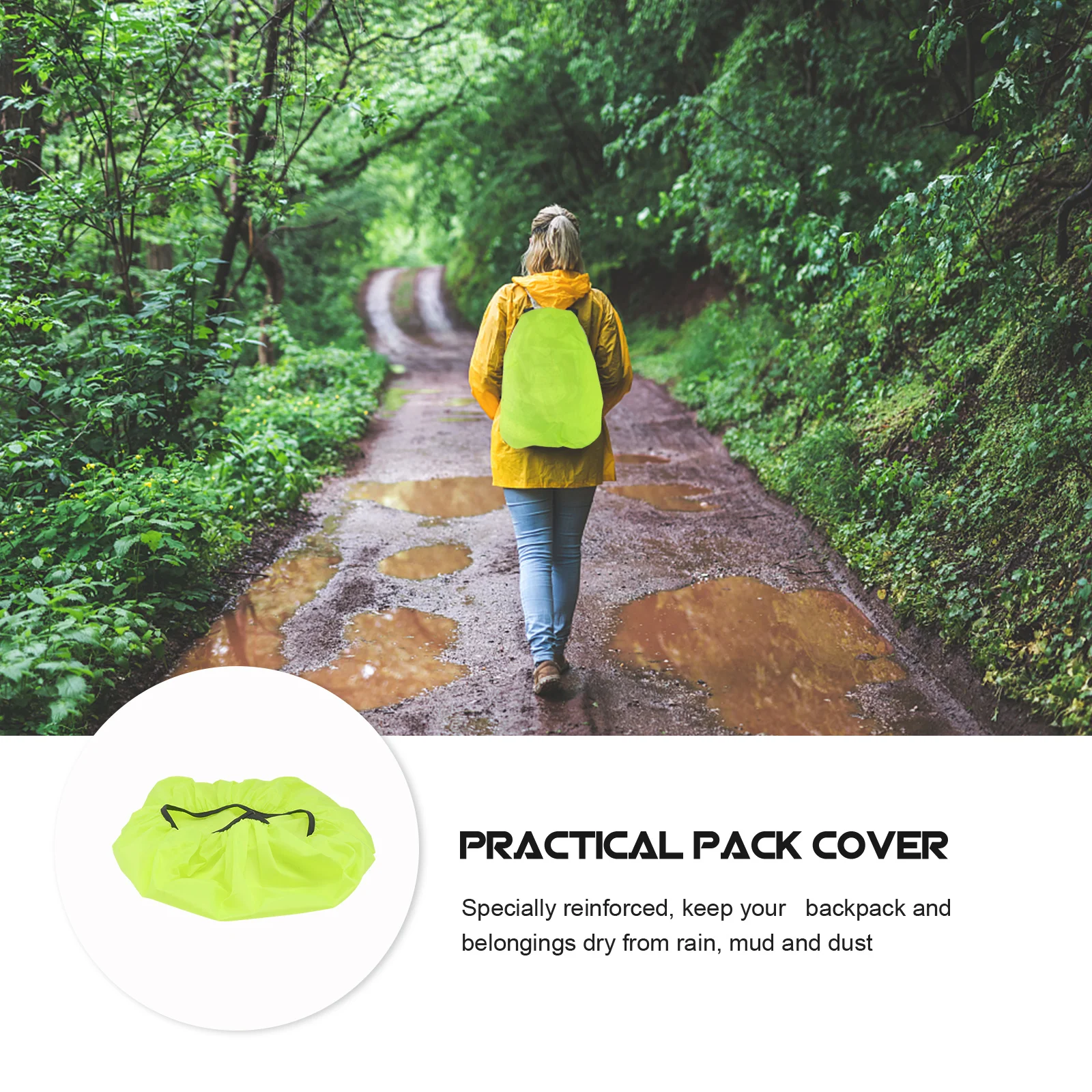 

Waterproof Backpack Rain Cover 45L Green Heavy Duty Rainproof Pack Protector For Travel Hiking Camping Riding Outdoor Bag