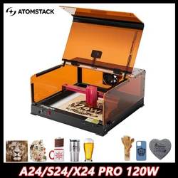Atomstack A24 X24 Ultra 120W Laser Engraver With Protective Box Cnc Wood Acrylic Glass Marble Water Cup Ring Laser Cutters