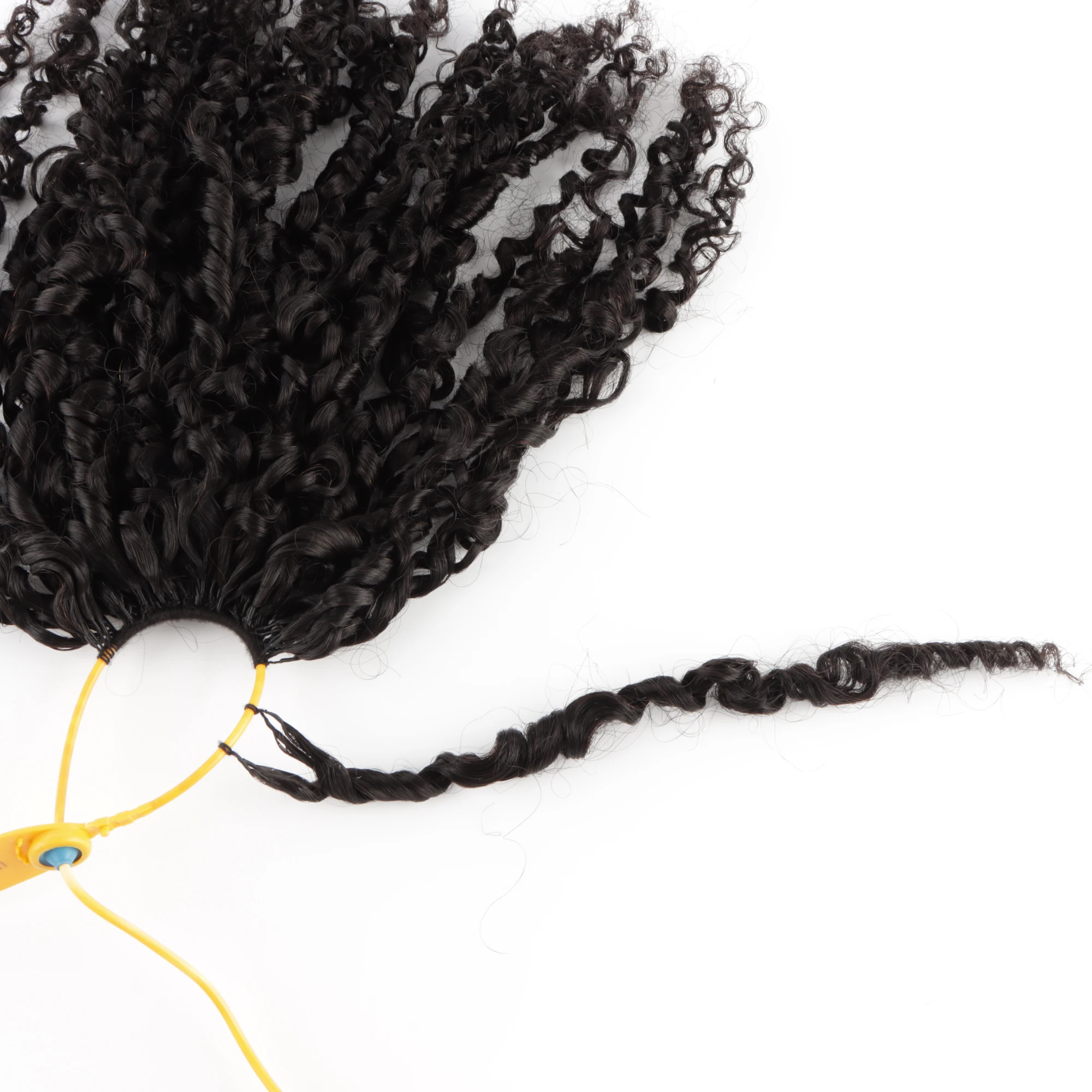 New Virgin Remy Hair Extension Feathering Tip Crochet for Pixie Curly Braiding Human Hair Bundle 60g