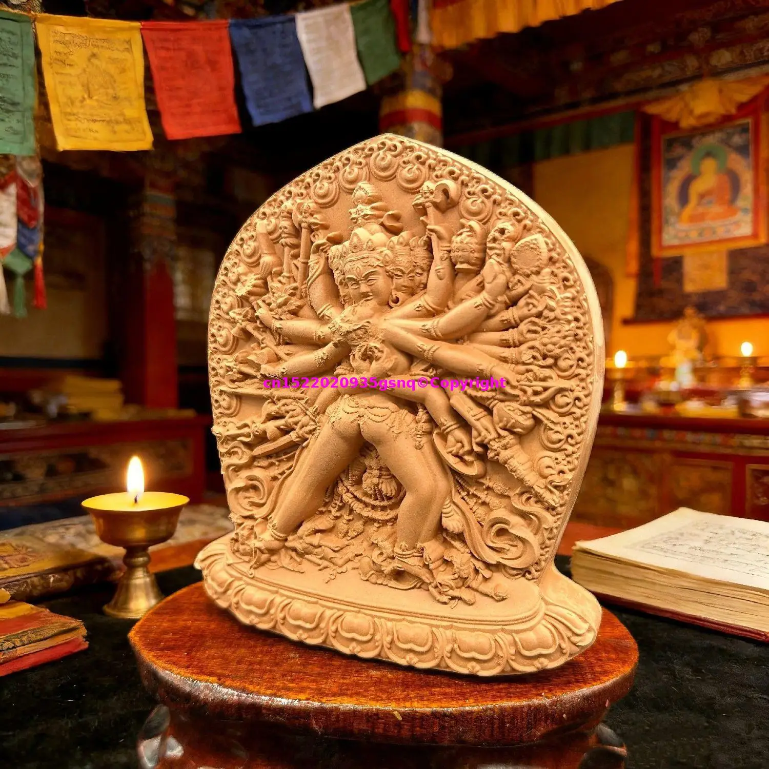 Vajrayana Kalacakravajra kalachakra Tibet handmade clay buddha statue Holy tsha-tsha Buddhist temple lama monk worship