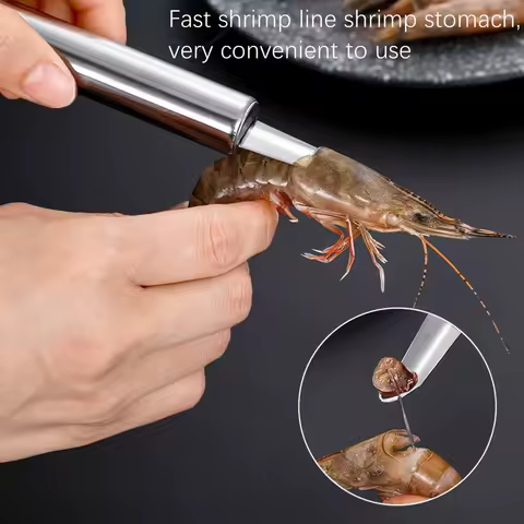 1pc Stainless Steel Shrimp Tail Extractor Tool -Efficient for Removing Shell,Easy Cleaning,Ideal for Shrimp Prep- Kitchen Gadget