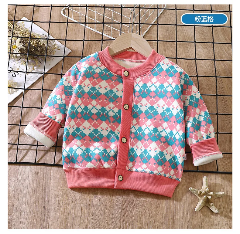 Herbst-Winter-Strickjacke für Jungen und Mädchen, verdickt, warm, mit Muster, weiches und bequemes Innenfutter, Kinderjacke, dehnbarer Pullover für Babys und Kinder. – Detail 10