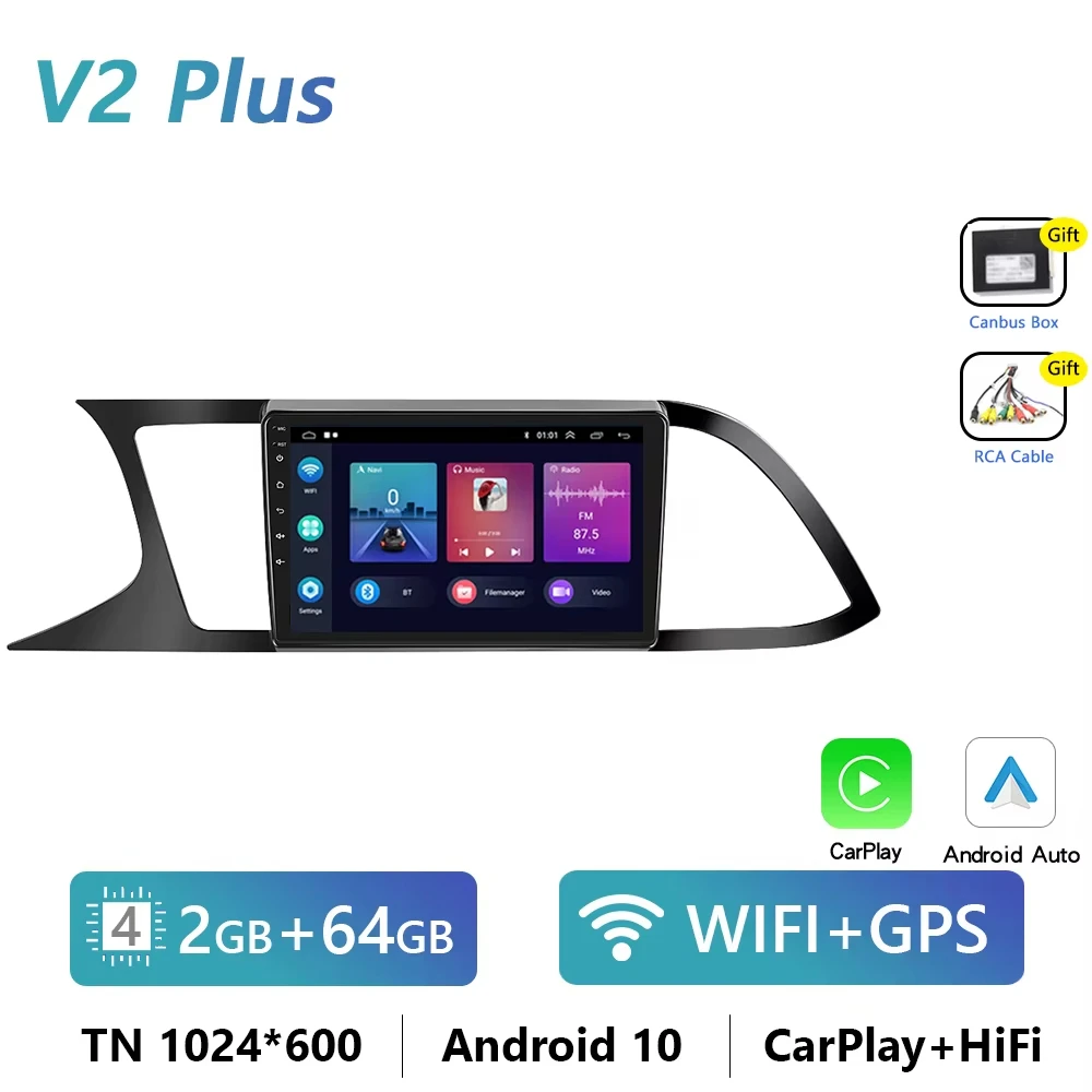 4G Carplay Android Auto Autoradio Voor Plaats Leon 3 Mk3 2012-2020 Multimediaspeler Gps Navigatie 4G Wifi Dsp Hfi Head Unit