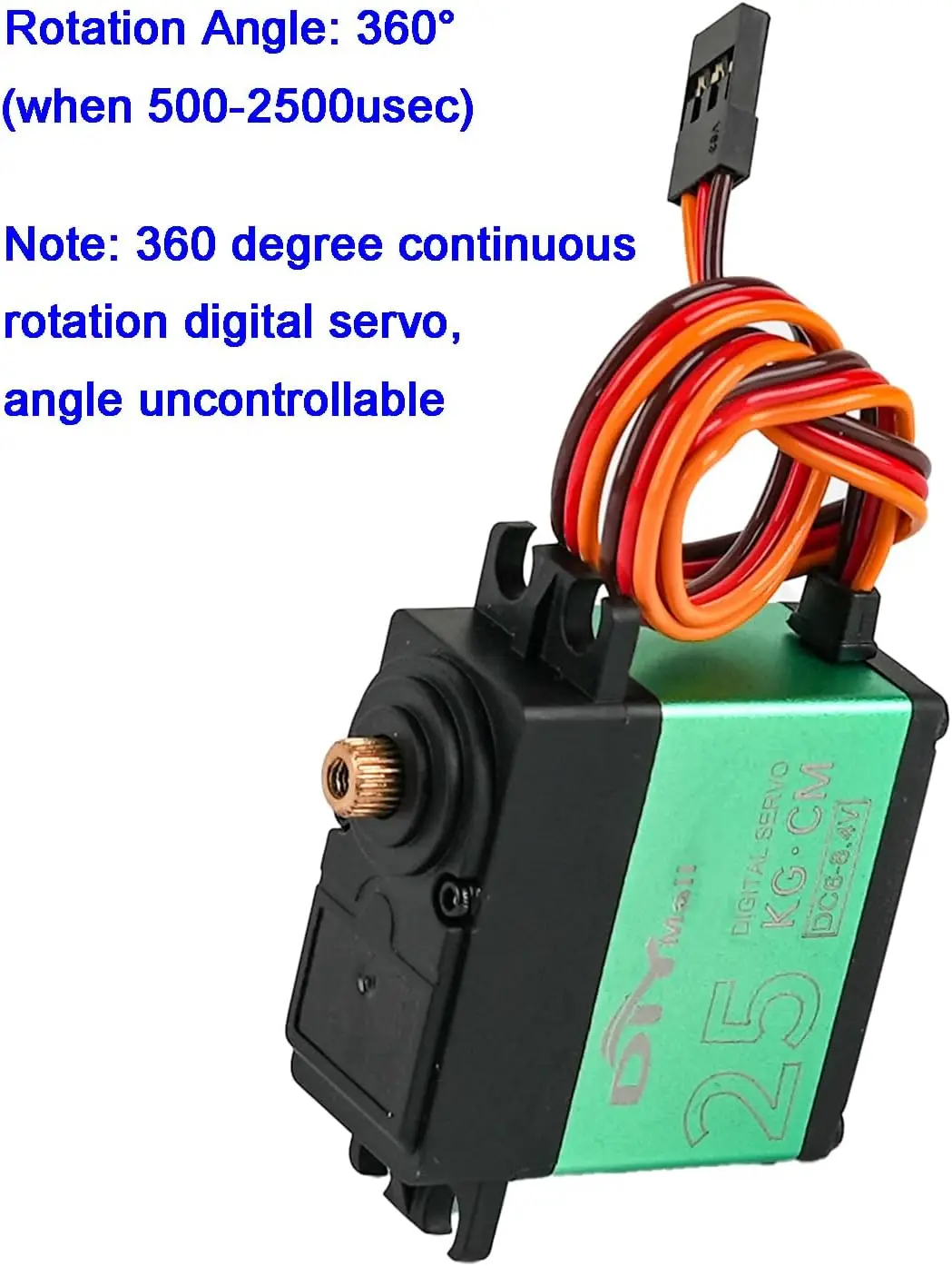 TD-8825MG Digital Servo 25kg High Torque 360 Degree Continuous Rotation Metal Gear RC Servo for Robot Gimbal Car Aircraft