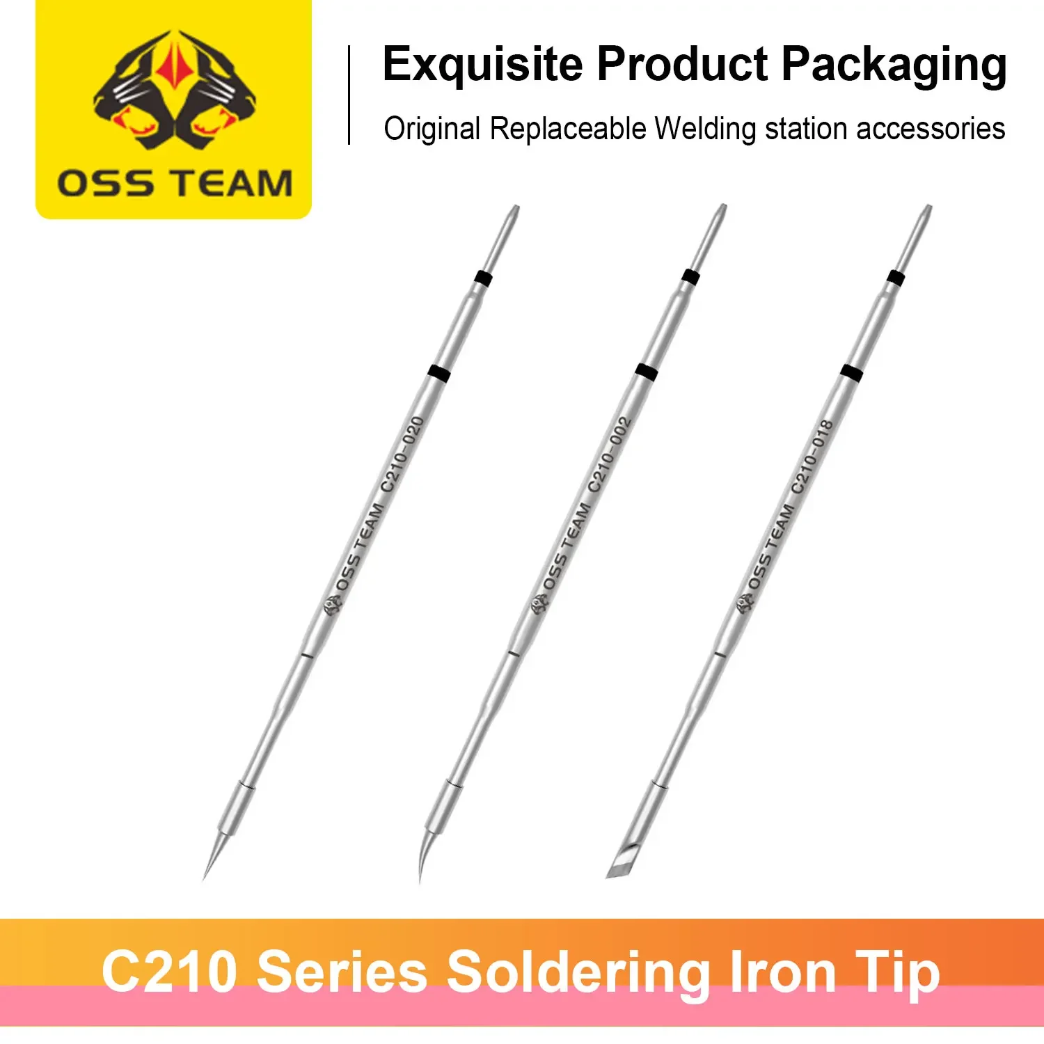 OSS Team C210 C245 Tip for Soldering Iron Replacement Press-on Tips Welding Equipment Tools Cautin Sting for T210 T245 T80 HS-02