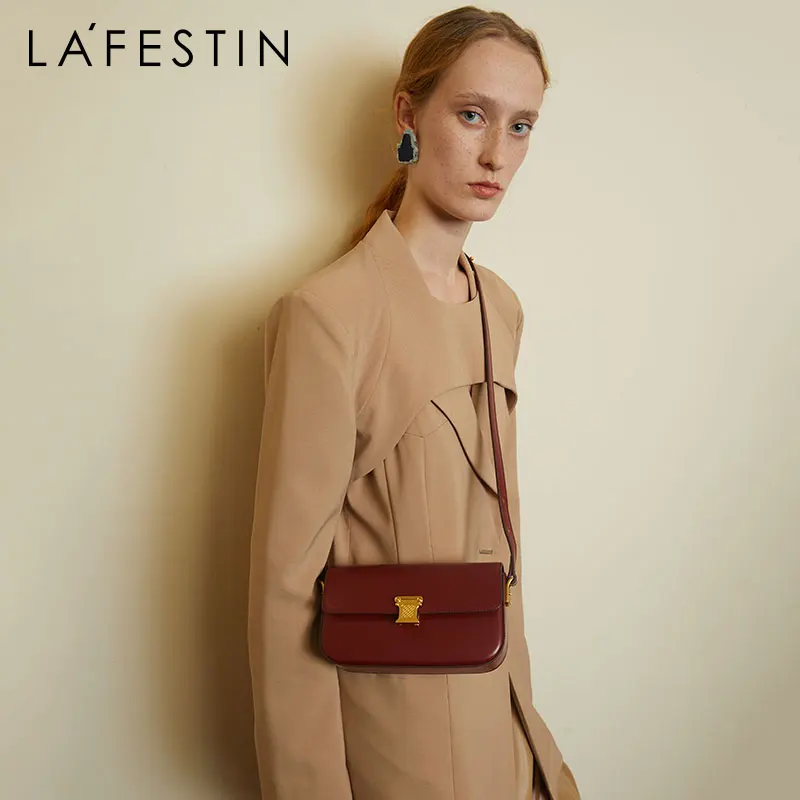 LA FESTIN 2023 New Shoulder Crossbody Bag Handbag Women Leather Bag Small Square Bag Ladies Popular Designer Fashion Bags